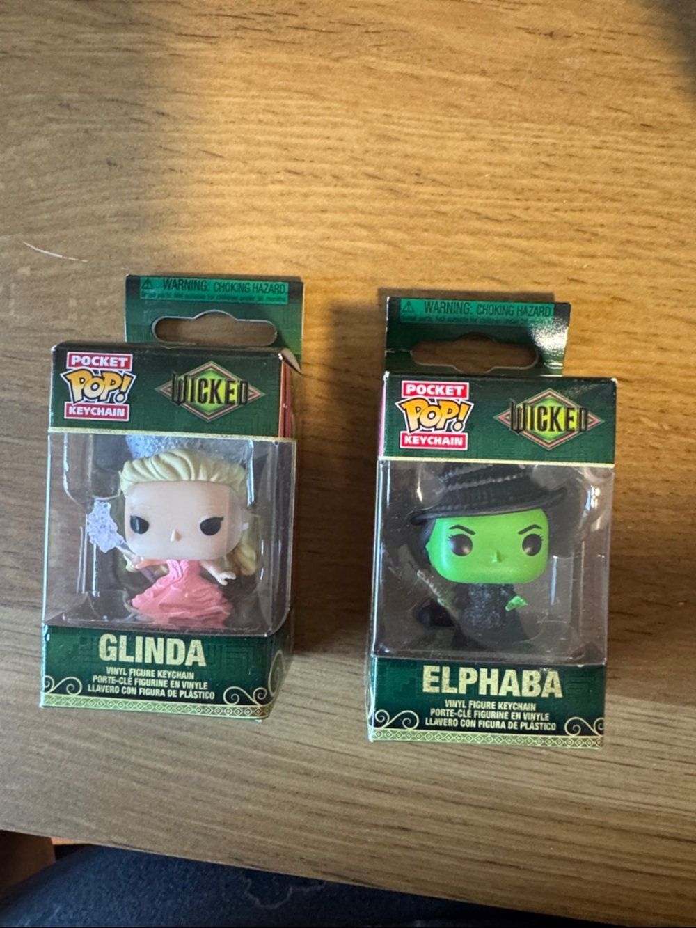 pop Pocket Pop Keychain Duo - Pink Glinda & Green Elphaba